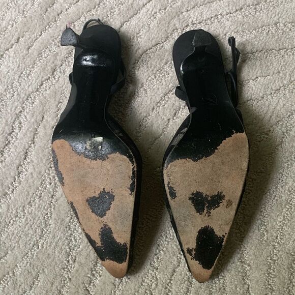 Delman Black Lace Heels - Picture 6 of 7